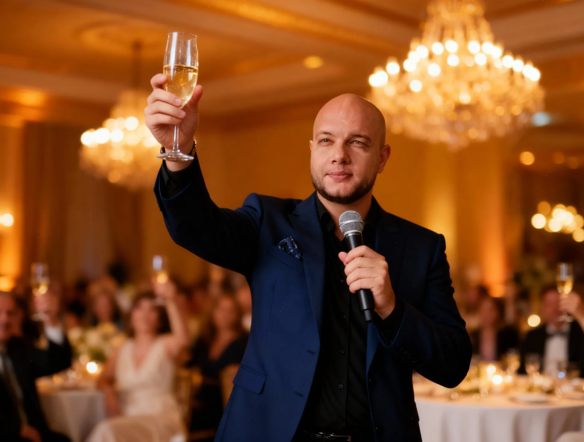 Торжественный тост с шампанским на юбилее